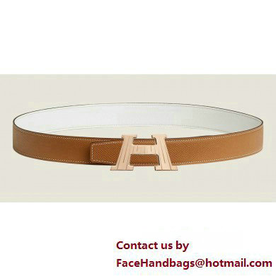 Hermes H Take Off belt buckle & Reversible leather strap 32 mm 11 2023